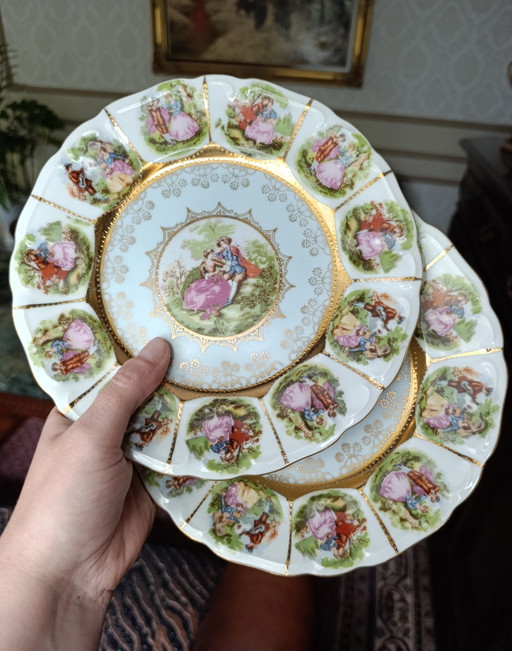 Vintage Duitse porseleinen decoratieve bordenset van 2 – decoratieve objecten, Porcelain (photo 2 of 10)