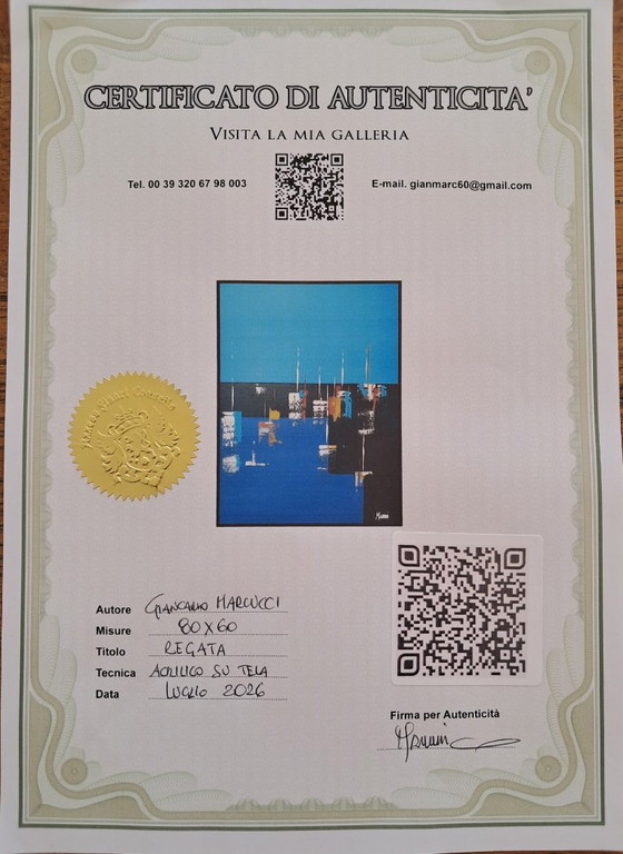 Giancarlo MARCUCCI - Regata - Artist's painting – Paintings & Drawings, Canvas (photo 12 of 13)