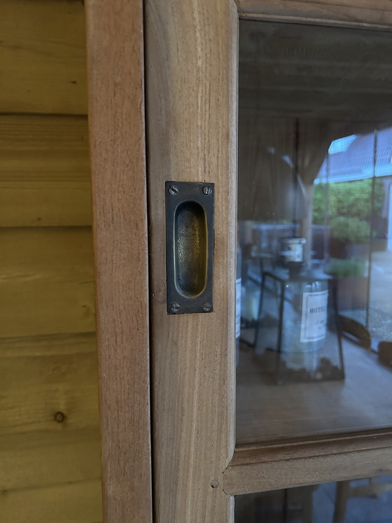 Image 1 of Vetrina in legno di teak composta da 2 parti