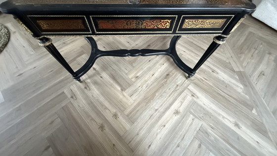 Image 1 of Boule style desk and cabinet