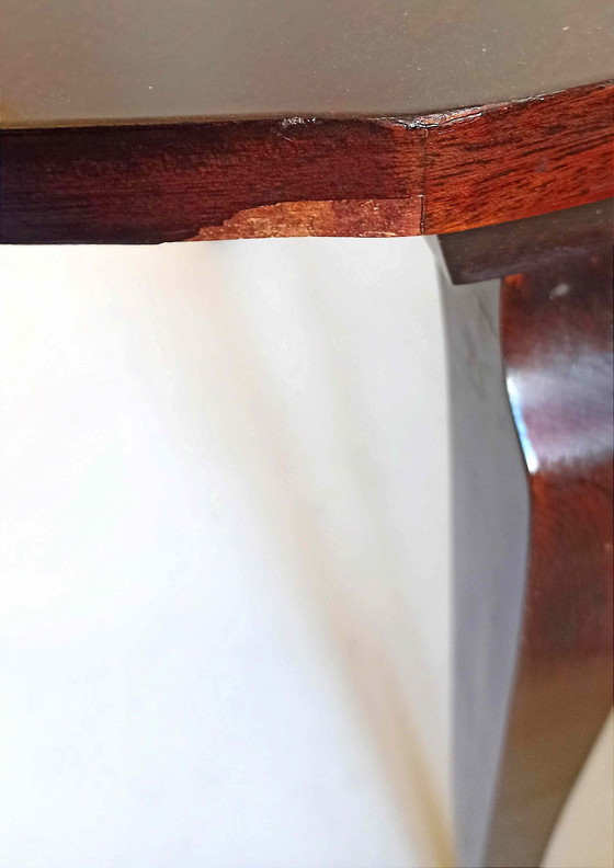 Image 1 of Art Deco sokkeltafel Mahoniefineer Diameter 60,4 cm