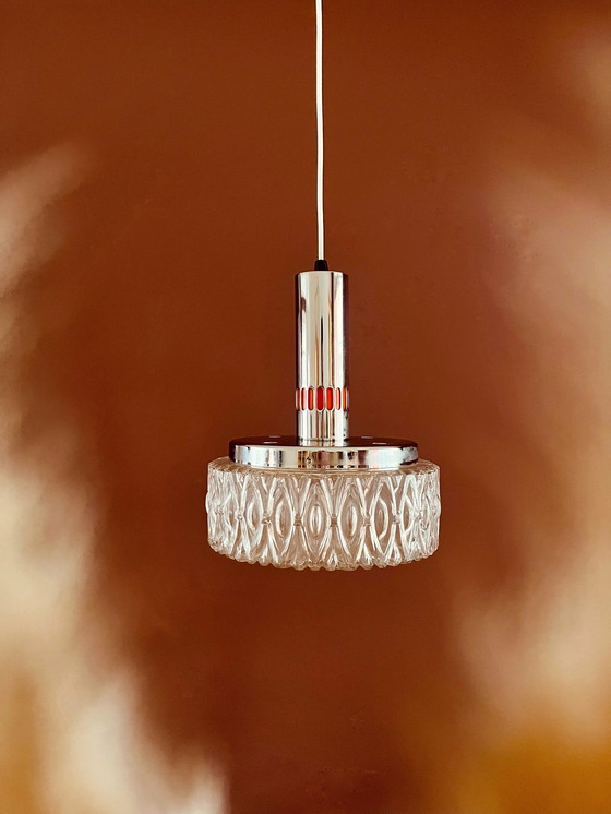 Image 1 of Tough Large 50's Chrome Space Age Pendant Lamp