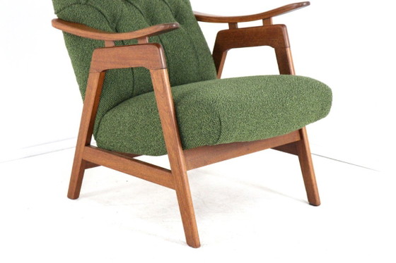 Poltrona vintage appena rivestita restaurata, Poltrone, Legno, Marrone (foto 5 di 18)