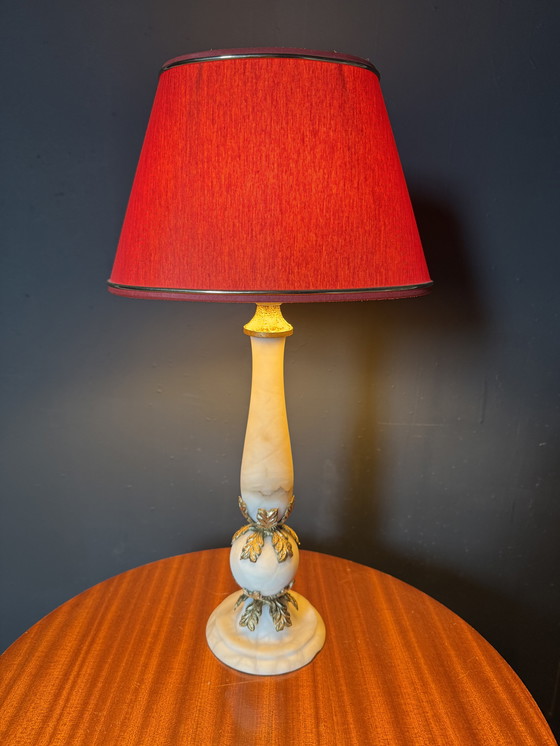 Image 1 of albasten kolomlamp uit de jaren 60