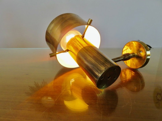 Image 1 of Dänische Wandleuchte aus massivem Messing, Jo Hammerborg, 1970