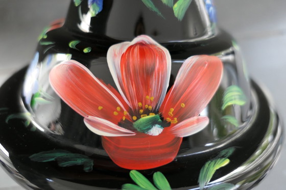 Image 1 of Art Deco Booms jarrón de cristal negro