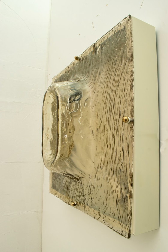 Image 1 of Vier Toni Zuccheri Mid Century Moderne Murano glazen wandlampen voor Venini, 1960