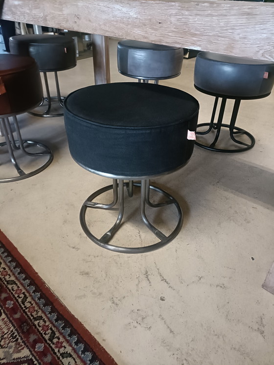 Image 1 of Black canvas pouf