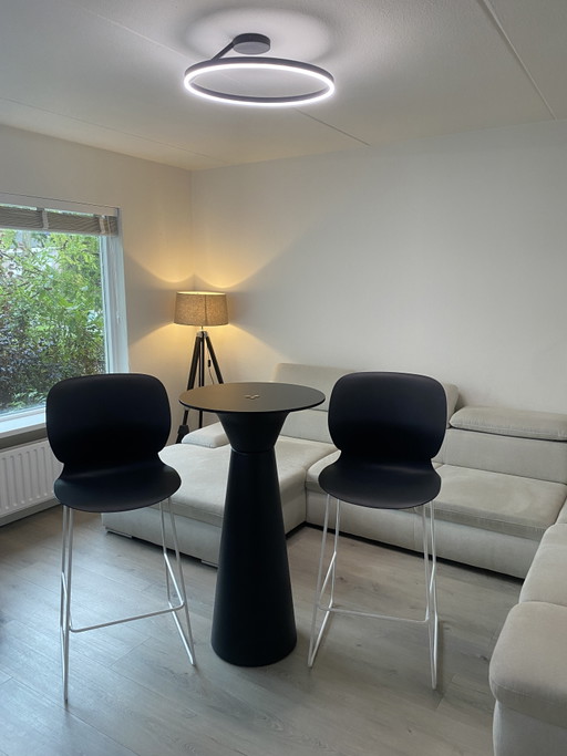 Design Barset / Stehtisch und 2 Barhocker (Haworth & Inclass)