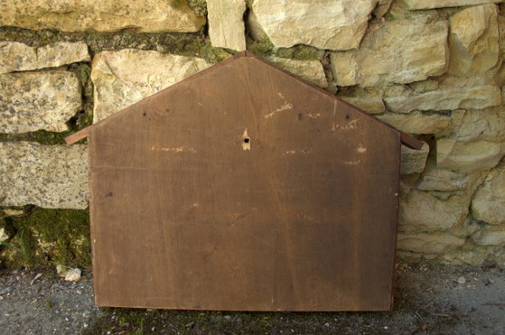 House-shaped frame, wall display, vintage wooden showcase, 52x38cm, 33 compartments – Wall cabinet (photo 3 of 5)