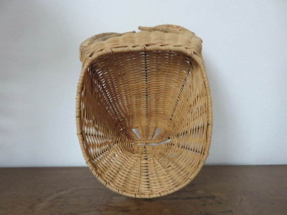 Image 1 of Testa di toro, minotauro, in rattan, decorazione murale vintage, Francia sud-orientale, 1970