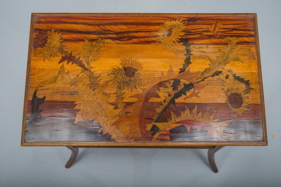 Image 1 of Mesa de marquetería Art Nouveau francesa de Emile Galle, 1900