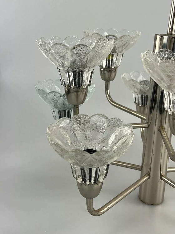 Image 1 of 60s 70s lamp plafondlamp kroonluchter kroonluchter glas space age