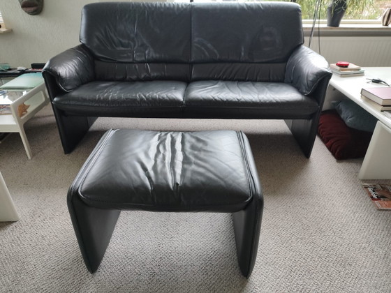 Image 1 of Two and three-seater sofa with free footstool