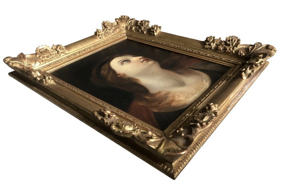 Image 1 of Tableau ancien Marie-Madeleine en extase Huile sur toile XIXe siècle