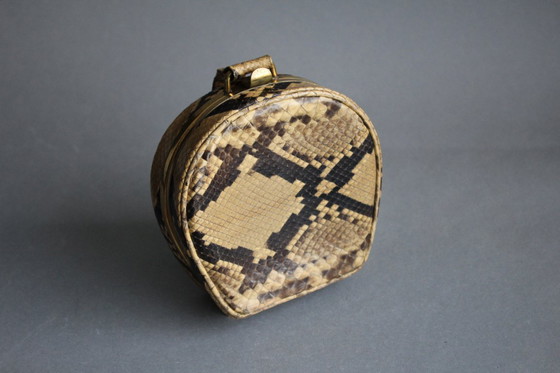 Image 1 of Seltene alte Handtasche Theatertasche Handgelenk mit Portemonnaie Schlangenleder