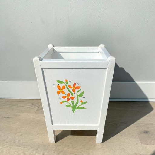 Jardinière vintage portugaise Olaio en bois, restaurée et peinte à la main. – plantenbak, Wood