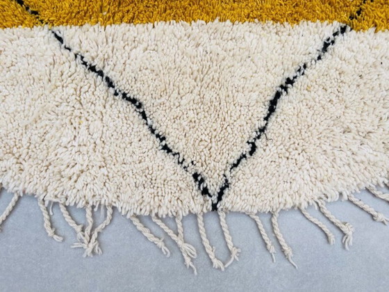 Image 1 of Round Beni ourain rug 1.5X1.5m - New Berber design Hand-Knotted Moroccan wool rug - berber carpet - FREE SHIPPING