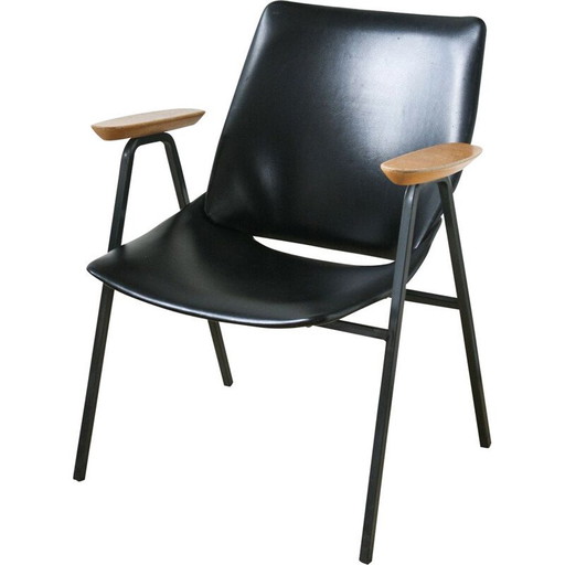 Poltrona vintage nera modello Lupina di Niko Kralj per Stol Kamnik, anni '70
