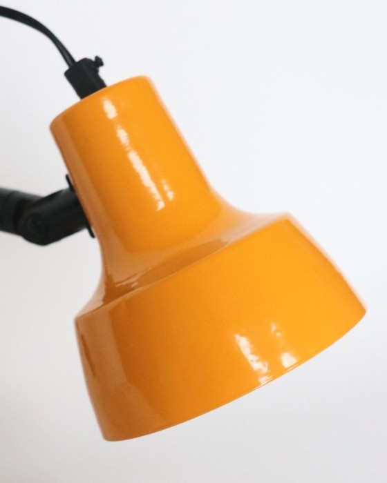 Image 1 of Vintage desk lamp ochre yellow lamp retro chrome table lamp