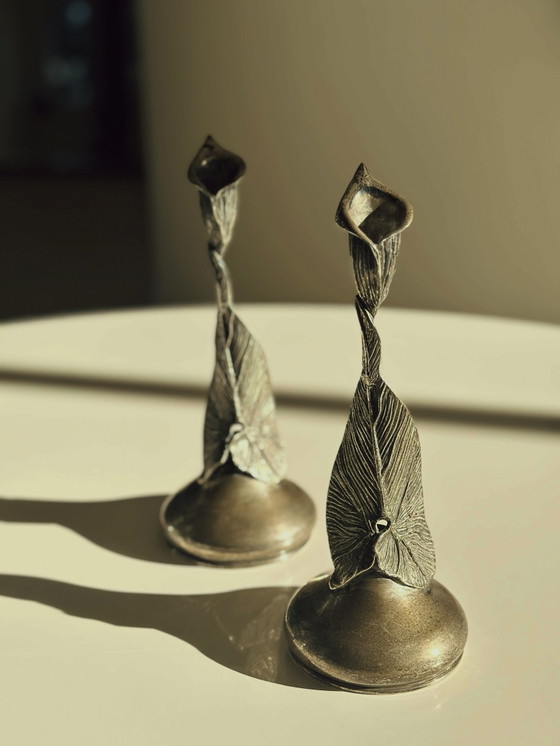 Image 1 of Silver Art Nouveau candlesticks 900