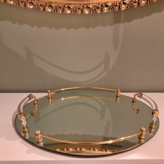 Dimart Milano Vassoio Specchio Dorato 24K – Hollywood Regency – Italia Anni '80 – Accessori da tavola (photo 12 of 13)