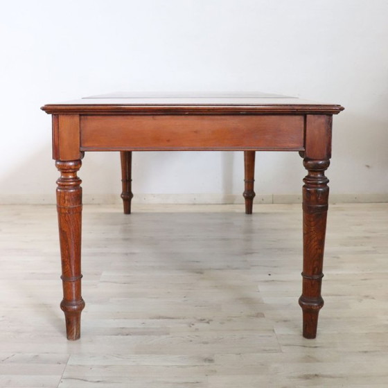 Extendable Dining Table in Walnut and Oak Wood, Italy Early 20th Century (photo 11 of 14)