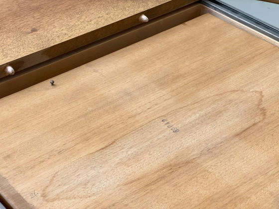 Image 1 of Extendable round table made of walnut wood, 1960s