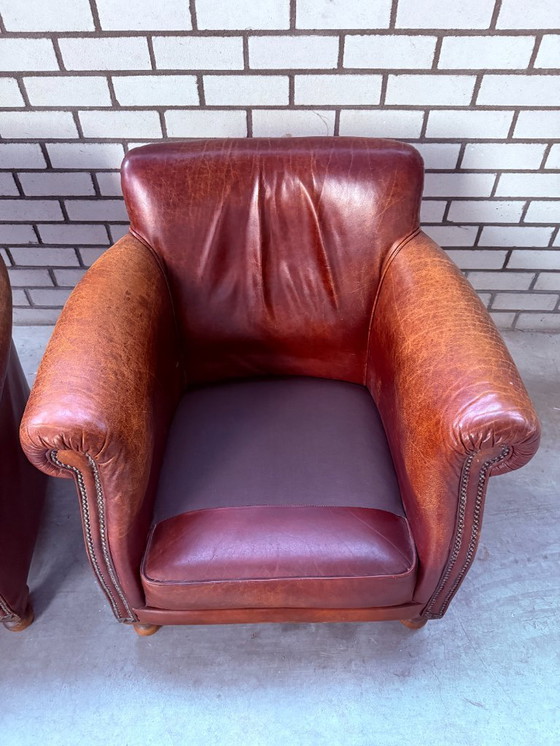 Image 1 of Suite de Fauteuils Club Roche Bobois Cuir