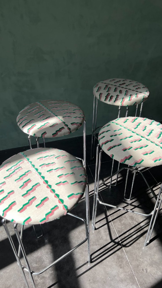 Image 1 of Suite of 4 70s bar stools