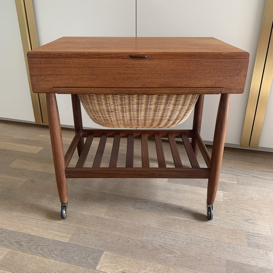 Image 1 of Chariot de couture design danois par Ejvind Johannson pour Vitré