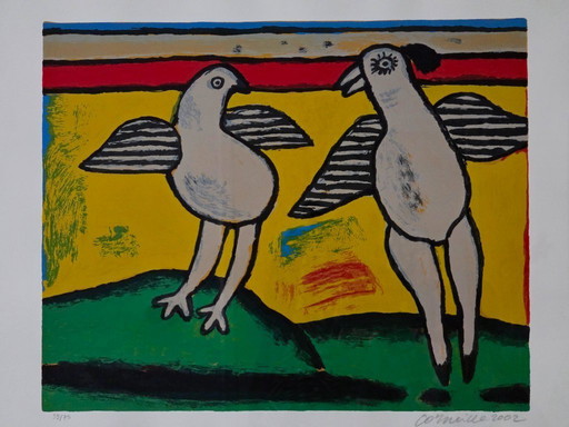 Corneille - 2 Vogels - Gesigneerd - 2002 - 39/75