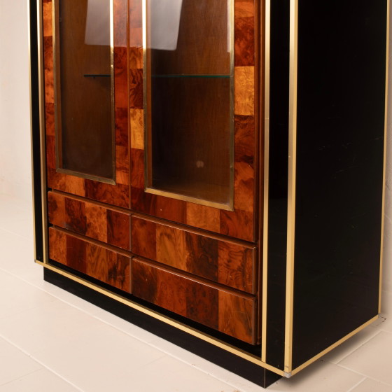 Vitrina Willy Rizzo de raíz de secuoya para Mario Sabot Hollywood Regency 1970 – Glass, Chrome (photo 19 of 27)