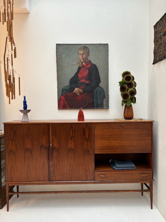 Credenza vintage in palissandro, design danese, Credenze, Tessile, Legno, Marrone (foto 13 di 14)