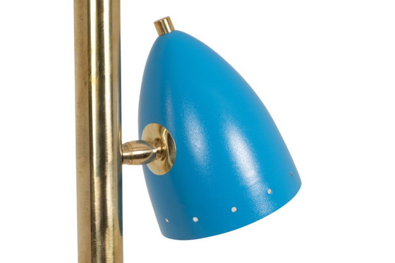 Image 1 of Lampada a sospensione tubolare in ottone patinato e laccato. Contemporaneo