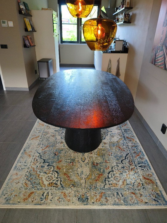 Image 1 of Oval Dining Table Aron Mango Wood Black – 200cm