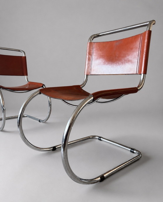 Image 1 of 4 sedie vintage MR10 di Mies van der Rohe per Fasem, Italia