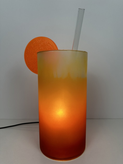 Vintage XL 'Tequila Sunrise' lamp - glass