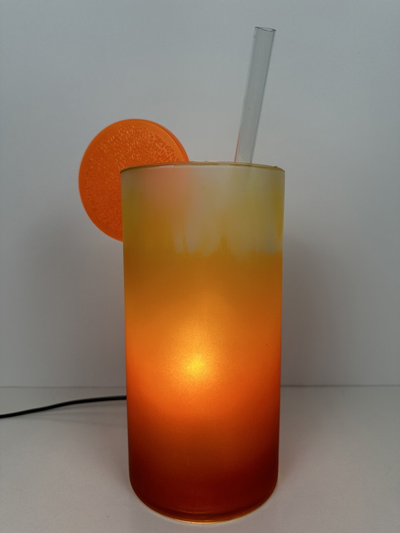 Image 1 of Vintage XL ‘Tequila Sunrise’ lamp - glas