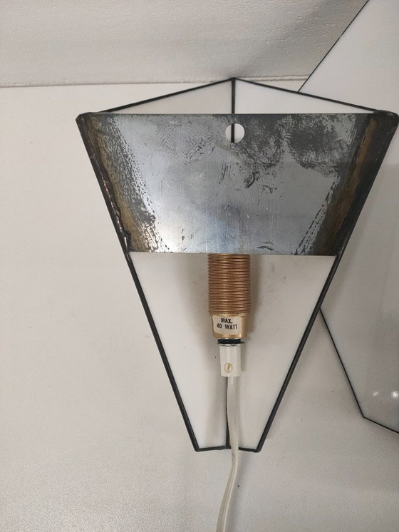 Image 1 of Set di lampade da parete vintage in stile Tiffany/Art Déco (a forma di diamante)