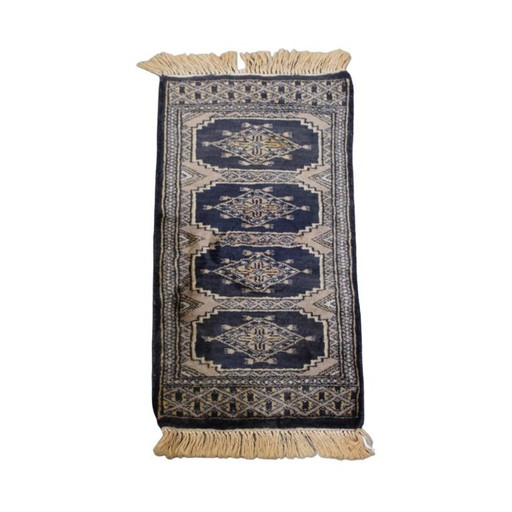 Tapis décoratif / chemin de table dans les tons bleus et beiges 71x32cm