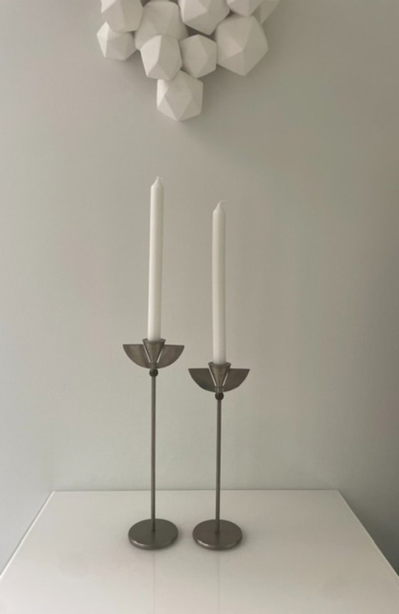 Image 1 of Vintage Memphis style candlesticks – set of 2