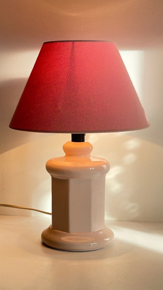 Image 1 of LAMPE Céramique Rose VINTAGE