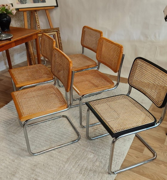 Sedia Cesca B32 timbrata di Marcel Breuer, Italia – Sedie da pranzo, Rattan, Wood (photo 6 of 10)