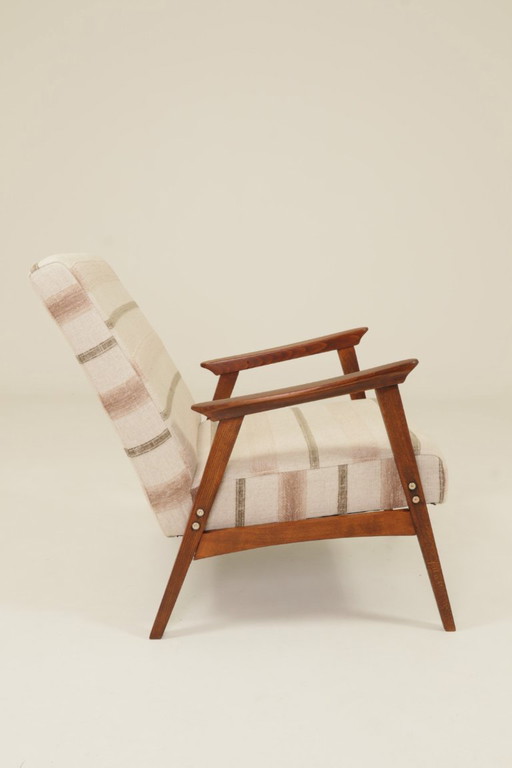 Vintage armchair ethnic style natural Lin beige 1970 