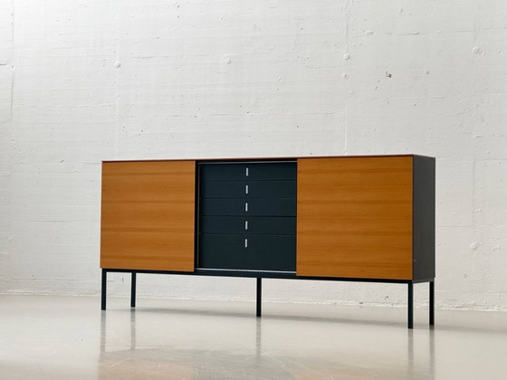 Image 1 of High-quality sideboard with sliding doors and drawers, 1980s