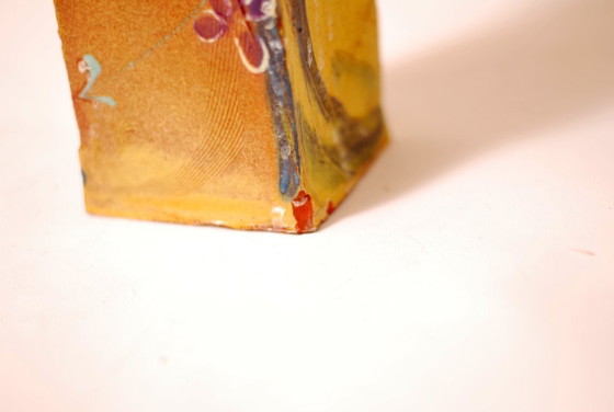 Image 1 of Terrakottavase, im Atelier glasiert, handbemalt, 1970