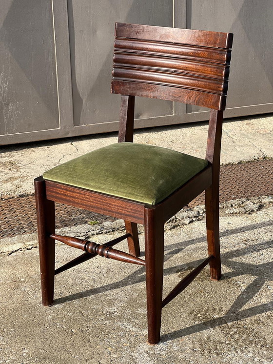 Image 1 of Set van 6 Art Deco Stoelen Toegeschreven aan Gaston Poisson 1940