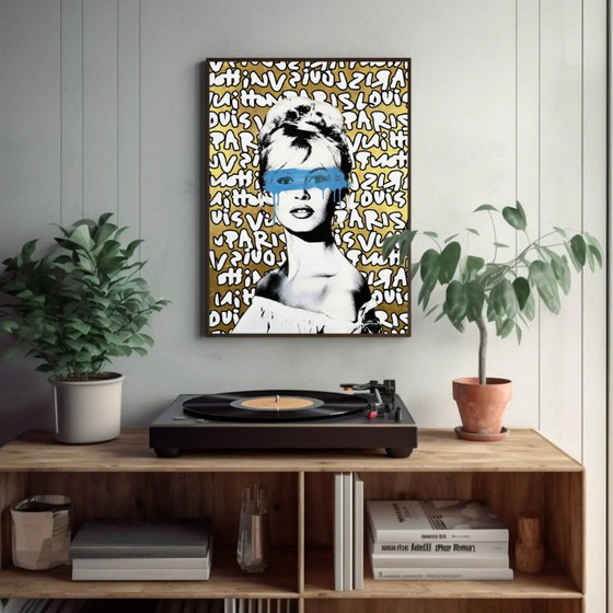 Pop Art Art Print with Brigitte Bardot Motif, Paper, Black (photo 3 of 5)