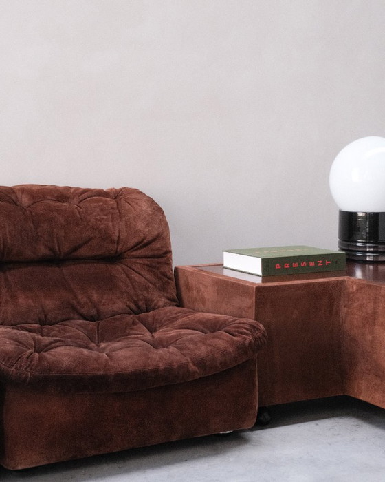 Image 1 of Vintage modular suede sofa set by Knoll